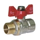Кран кульовий для води SANTAN Professional 607, 1/2" зовнішній-внутрішній, червоний метелик - изображение 1