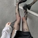 Колготки с сердечками в сетку one size черный - изображение 4