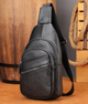Мужская кожаная бананка, сумка на грудь (51808) - изображение 2