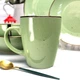 Конусная зелёная керамическая кружка 360 мл Ardesto Bagheria Pastel green - изображение 1