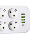 Мережевий фільтр подовжувач F06U на 6 розеток 4 USB 1 Type-C та кнопкою відключення 3 м Білий HP-5-23 - изображение 4