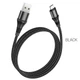 Кабель Hoco X50 USB – micro-USB 2.4 А 1 м в нейлоновому обплетенні чорний - изображение 1