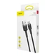 Кабель Baseus Cafule Cable USB For Type-C 3A 0.5m Gray+Black (CATKLF-AG1) - изображение 2