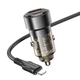 Автомобільний зарядний пристрій BOROFONE BZ20 Smart 38W dual port PD20W+QC3.0 car charger Transparent Black (6941991101564) - изображение 3