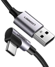 Кабель UGREEN US284 Angled USB-C Male To USB2.0 A Male 3A Data Cable(90°Angle) 0,5m - зображення 2