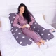Подушка для беременных и отдыха U-образная MirSon № 8010 Naturale Line Print "Berto" EcoSilk 140x75x20 см (2200006178293) - изображение 8
