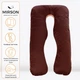 Подушка для беременных и отдыха U-образная MirSon № 8028 Delicate Satin "Cappuccino" EcoSilk 140x75x20 см (2200006178668) - изображение 2