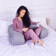 Подушка для беременных и отдыха U-образная MirSon № 8027 Satin Stripe "Light Gray" EcoSilk 140x75x20 см (2200006178651) - изображение 9