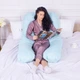Подушка для беременных и отдыха U-образная MirSon № 8013 Eco Line "Blue" EcoSilk 140x75x20 см (2200006178378) - изображение 9