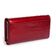 Женский классический кожаный кошелек Sergio Torretti лаковая кожа серии Croco PR-250824-40781 красный - изображение 3
