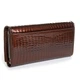 Женский классический кожаный кошелек Sergio Torretti лаковая кожа серии Croco PR-250824-40780 коричневый - изображение 7