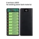 Корпус повербанка DIY C18, 8x18650 (Up To 20000mAh) LED Number Display Type-C, MicroUSB, 2xUSB out 10W, Torchlight, Black - изображение 7