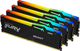 Pamięć RAM Kingston Fury DDR5-5600 131072MB PC5-44800 (Kit of 4x32768) FURY Beast RGB Black (KF556C40BBAK4-128) - obraz 1