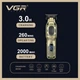 Тример для стрижки VGR V-954 Золотистий 7000 RPM з LED-дисплеєм 4 насадки - зображення 5