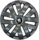 Автомобильные колпаки на колеса SKODA GREY R15 №315 SJS черные комплект 4шт TR0306128 - изображение 1