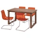 Набор мебели стол и 4 стула 140x85см MORBYLANGA/TOBIAS IKEA 094.849.46 оранжевый - изображение 1