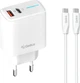 Сетевое зарядное устройство Gelius Radiance GP-HC058 1Type-C + 1USB-A PD/QC3.0/PPS/Super VOOC 25 W + кабель Gelius One Type-C to Type-C White (2099901012227) - изображение 1