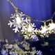 Новогодняя LED-гирлянда "Снежинки", 3 метра, теплый свет, на батарейках - изображение 4