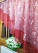 Фіранка кухонна готова коротка Ніка Бордо сакура правая 280*170 см - зображення 4