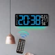 Часы Deepfox DS-6669 LED цифровые электронные настенные Будильник Дата Температура Влажность 42х15,5см синий - изображение 1
