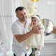 Костюм для крещения девочки Мамине Сонечко Панночка 74 велюр молоко кружево молоко + свечи у подарок (11210-3) - изображение 4