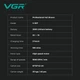 Електробритва VGR V-307 GREEN шейвер, подвійне лезо, 2000mAh, 9000 RPM - зображення 7