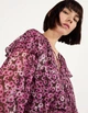 Блуза Bershka фіолетовий в візерунки ZBBFM122 XS - зображення 3