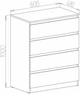 Комод MEBLIBUD ELISA с ящиками 80 х 48 х 100 см Белый (2204274000010) - изображение 4