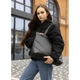 Жіноча велика сумка Sambag Wave строчена чорна - изображение 7