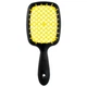 Расчёска Superbrush для нарощенных волос. Продувная, черная/желтая - изображение 1