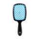 Расчёска Superbrush для нарощенных волос. Продувная, черная/голубая - изображение 1