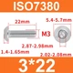 Винт ISO7380 M3*22 с полукруглой головкой и внутренним шестигранником, нержавеющая сталь 304 - изображение 2