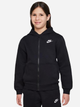 Bluza rozpinana z kapturem dziewczęca młodzieżowa Nike K Nsw Club Flc Hd Fz Ls Lbr FD3004-010 146-156 cm (L) Czarna (196607240748) - obraz 5