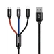 Кабель Baseus Three Primary Colors 3-in-1 Cable USB M+L+T 3.5A 1.2m Black (CAMLT-BSY01) - зображення 1