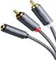 Кабель Ugreen AV102 AUX Audio TRS-RCAx2 M/F 1.0 м Серый (10588) - изображение 2