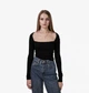 Топ H&M Square-Neck Crop Top Black 1189031002 L - зображення 2