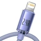 Кабель Baseus Crystal Shine Series Fast Charging Data Cable USB to iP 2.4A 1.2m Purple (CAJY000005) - изображение 4