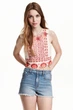 Топ H&M Divided бежевий в візерунки CIZHP406 32 - изображение 1