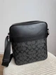 Сумка чоловіча шкіряна Coach Houston Black Grey + подарункова коробка сумка з натуральної шкіри чорного кольору - изображение 8