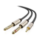 Аудіокабель UGREEN AV126 3.5mm TRS to Dual 6.35mm TS Audio Cable 2m (Gray)(UGR-10615) - изображение 2