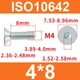 Винт ISO10642 M4*8мм класса 10.9 с потайной головкой с внутренним шестигранником, белый - изображение 2