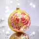 Новогодний шар на елку Santa Shop Петриковка Красная Птичка на золоте Золотой 10 см (4820001112276) - изображение 2