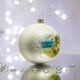 Новогодний шар на елку Santa Shop Патриотическая Котик Белый 8,5 см (4820001103717) - изображение 3