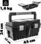 Skrzynia narzędziowa Kadax Laren z 4 organizerami czarna 45 x 25 x 24 cm (5906638308783) - obraz 2