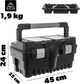 Skrzynia narzędziowa Kadax Varmdo z 2 organizerami czarna 45 x 25 x 24 cm (5906638308745) - obraz 2