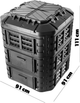 Kompostownik ogrodowy Kadax Nybro czarny 860 l (5903699429976) - obraz 3