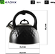 Czajnik Kadax Artaix z gwizdkiem Czarny 2.5 l (5903699493274) - obraz 2