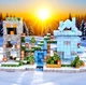 Магнітний конструктор Minecraft 100 блоків Новорічний будиночок з водоспадом - изображение 1