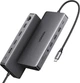 Hub USB Ugreen CM681 13-in-1 USB-C to 4xUSB 3.0/USB-C/2xHDMI/DP/RJ-45/AUX/SD/TF/PD 100W Grey (6941876219780) - obraz 1