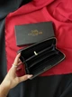 Женский кошелек Coach Quilted Leather Zip Around Long Walle черный большой - изображение 5